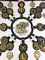 Hermes Cuivreries Motif Silk Scarf