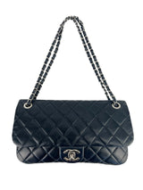 Chanel Navy Classic Single Flap Bag Quilted Calfskin
