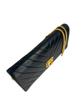 Chanel Vintage Navy Chevron Lambskin Flap