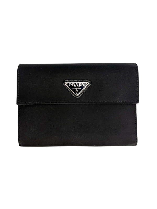 Prada Black Nylon Tri-fold Wallet