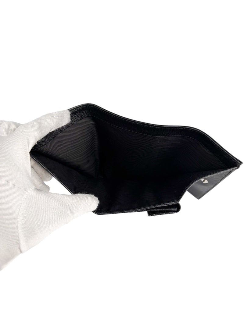 Prada Black Nylon Tri-fold Wallet