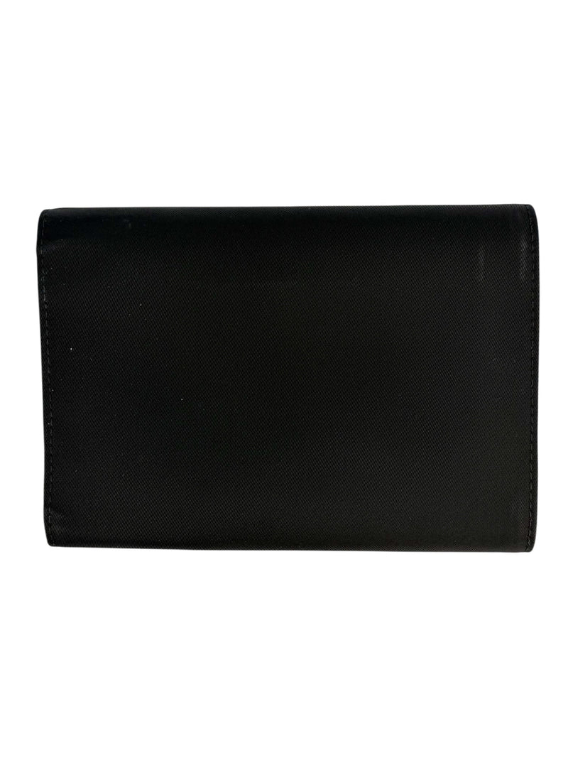 Prada Black Nylon Tri-fold Wallet