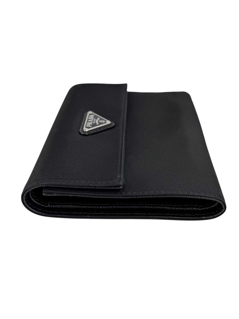 Prada Black Nylon Tri-fold Wallet
