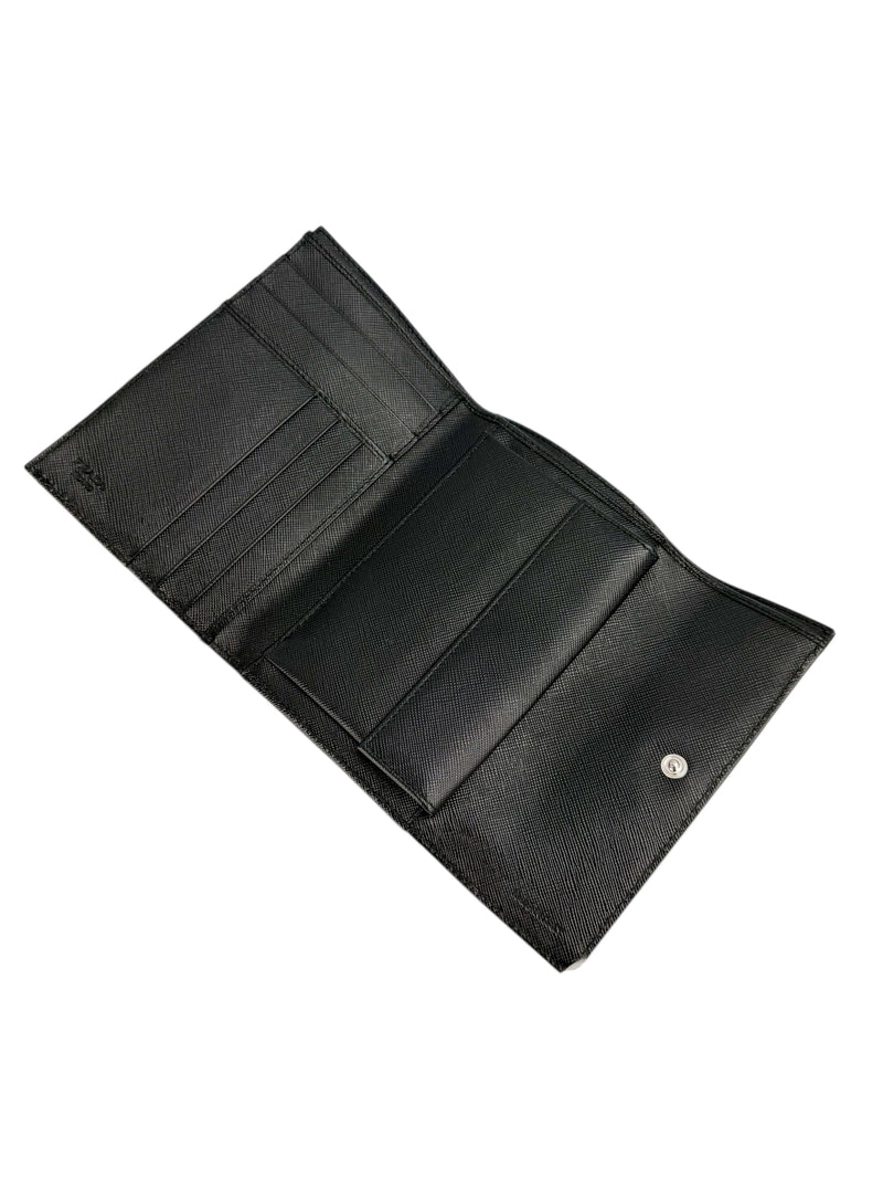 Prada Black Nylon Tri-fold Wallet