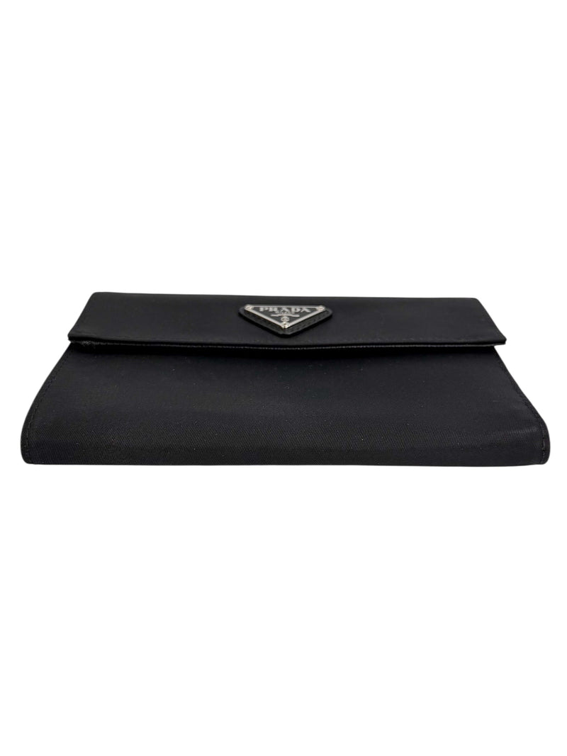 Prada Black Nylon Tri-fold Wallet