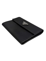 Prada Black Nylon Tri-fold Wallet