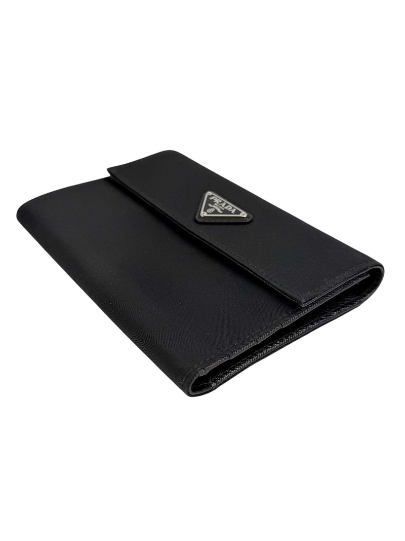 Prada Black Nylon Tri-fold Wallet