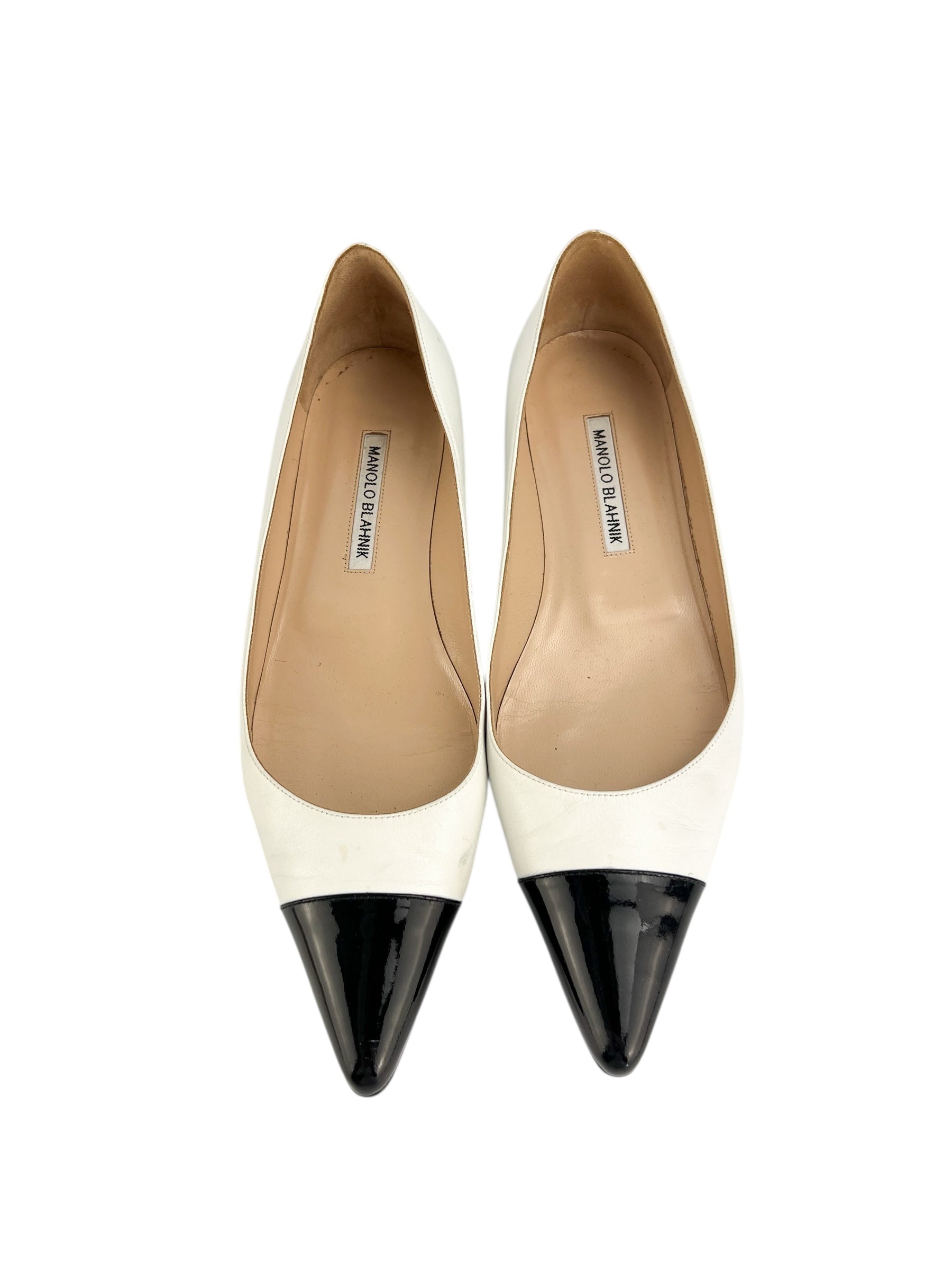 Manolo Blahnik Black & White Flats