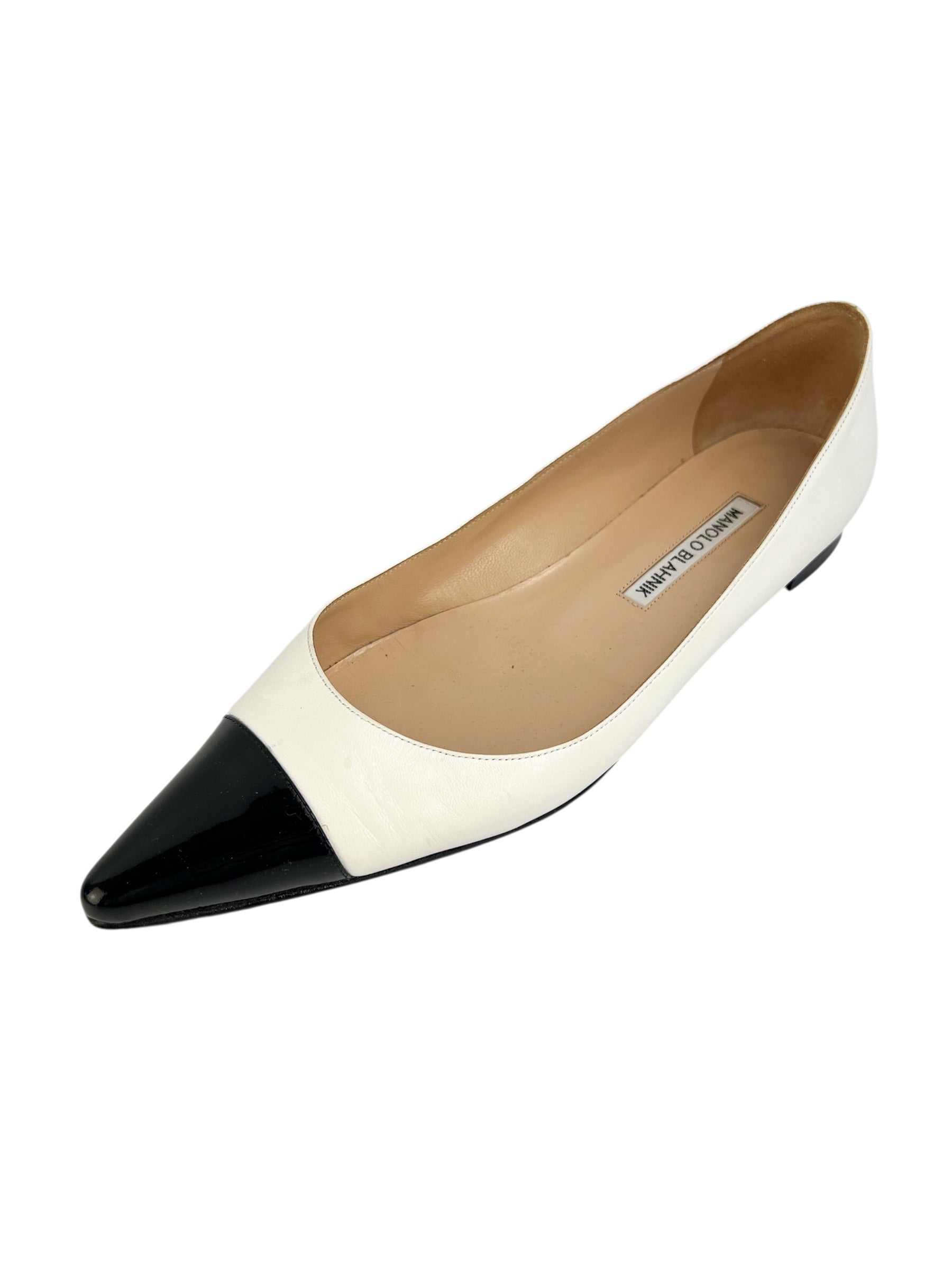 Manolo Blahnik Black & White Flats