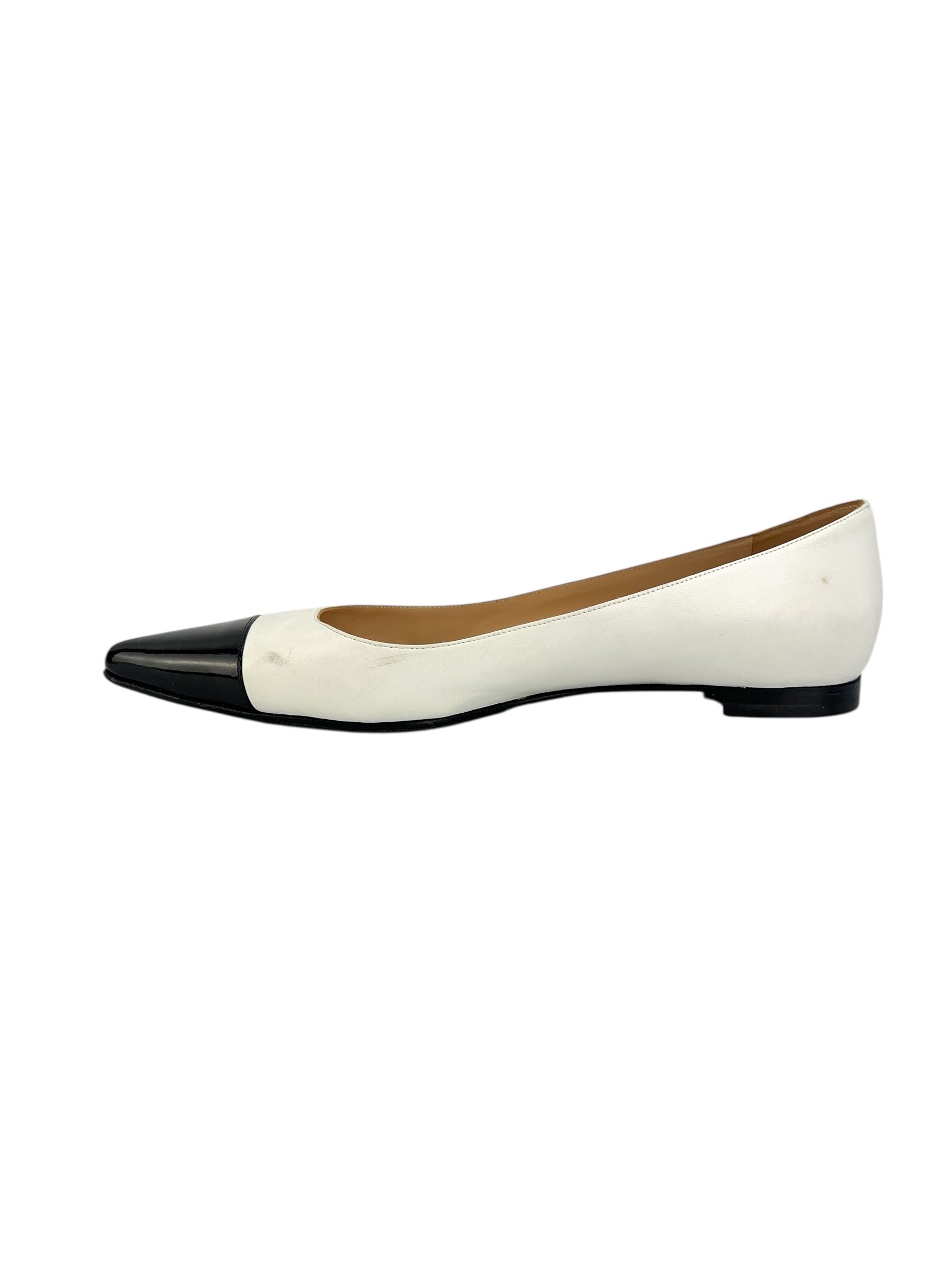 Manolo Blahnik Black & White Flats