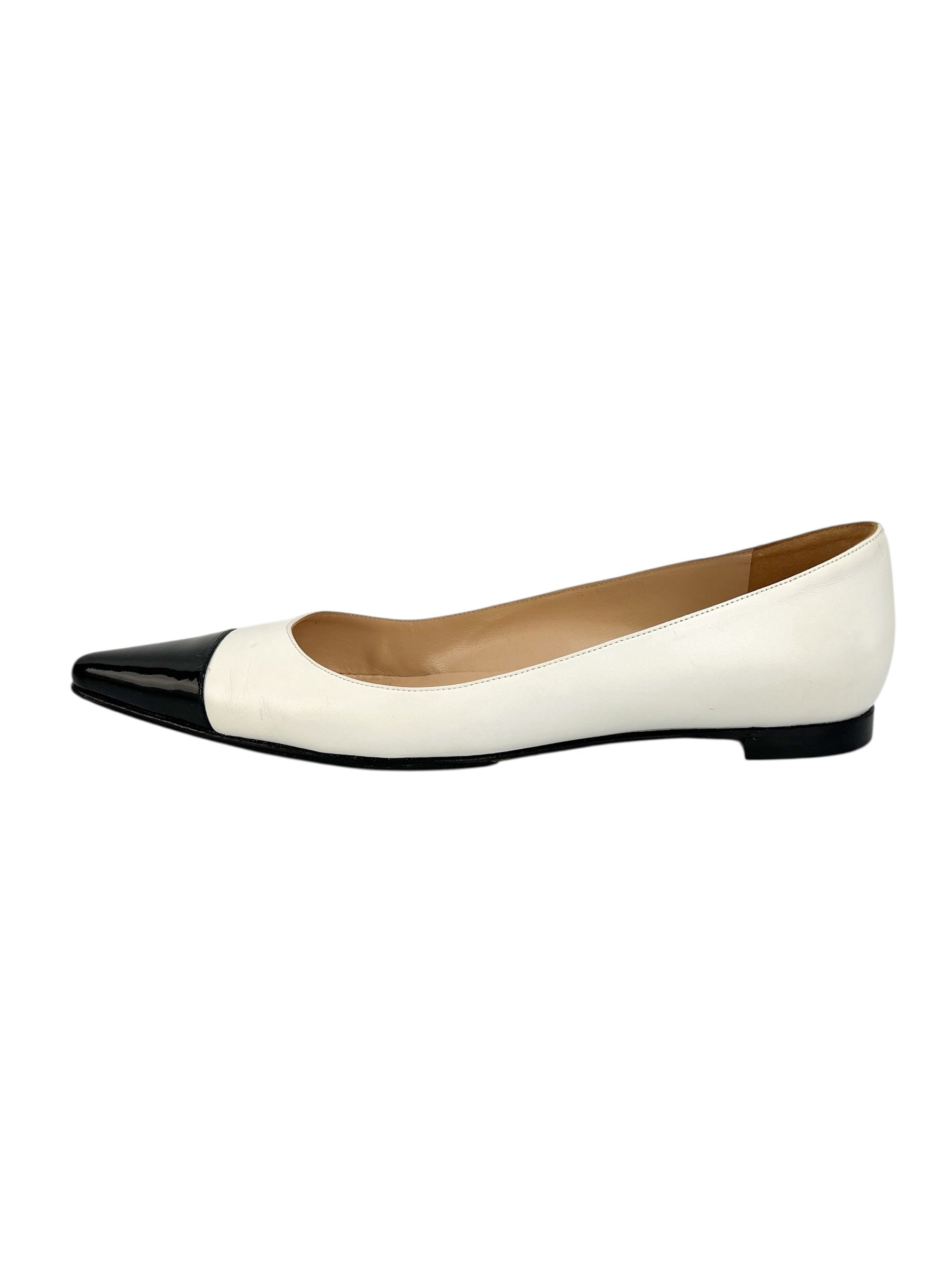 Manolo Blahnik Black & White Flats