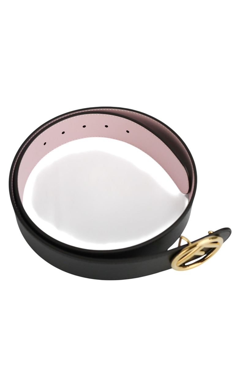 Fendi F Logo Reversible Leather Belt