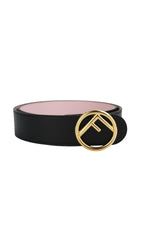 Fendi F Logo Reversible Leather Belt
