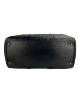 Chanel Vintage Black Leather Quilted Duffle Bag