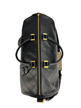 Chanel Vintage Black Leather Quilted Duffle Bag