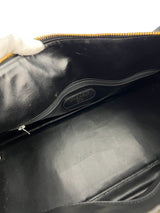 Chanel Vintage Black Leather Quilted Duffle Bag