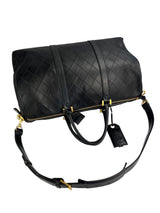 Chanel Vintage Black Leather Quilted Duffle Bag