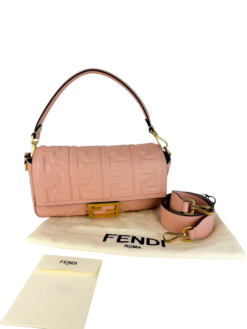Fendi Pink Nappa Leather Baguette