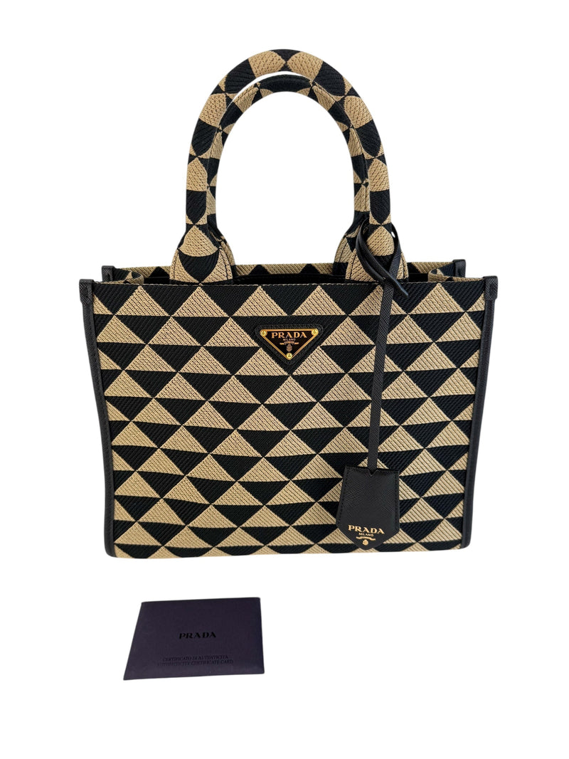 Prada Symbole Embroidered Tote Bag
