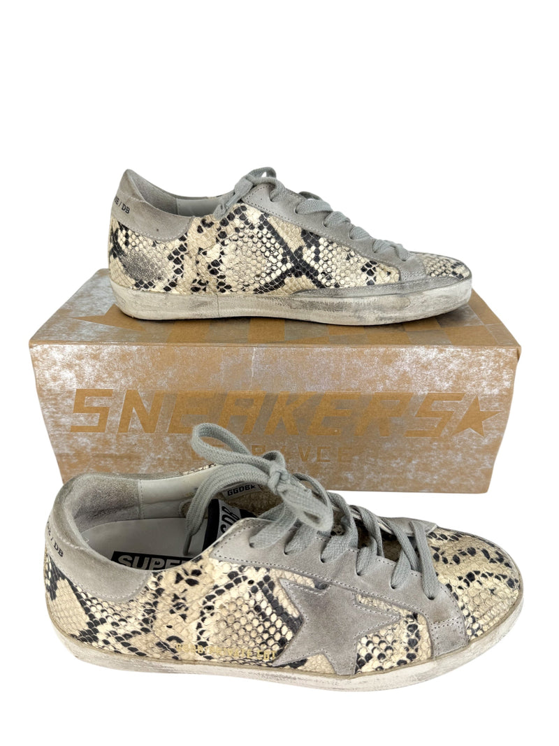 Golden Goose Snake Skin Super Star Sneakers Size 36