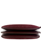 Saint Laurent Suede Burgundy All-Over Monogram Handbag