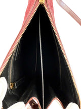 Saint Laurent Suede Burgundy All-Over Monogram Handbag