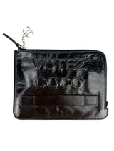 Chanel Black Votez CoCo Zip Pouch
