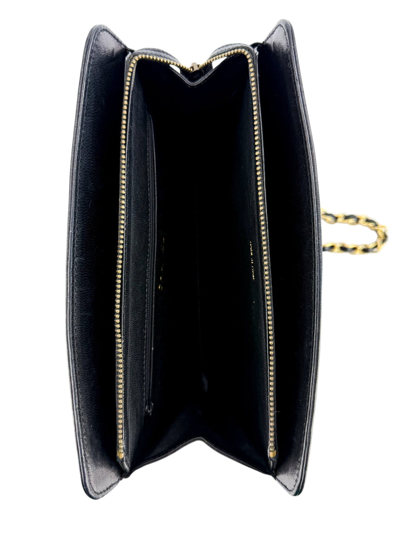 Chanel Black Vintage Lambskin Quilted Tassel Bag