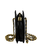 Chanel Black Vintage Lambskin Quilted Tassel Bag
