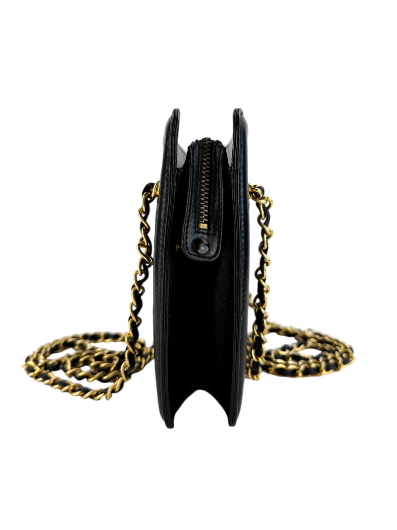 Chanel Black Vintage Lambskin Quilted Tassel Bag