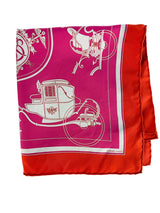 Hermes Pink and Orange Ex Libris Scarf