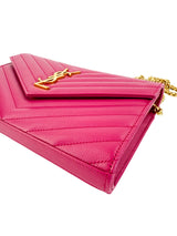 Saint Laurent Leather Envelope Chain Wallet