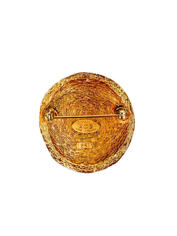Chanel Gold Plated Vintage CC Brooch