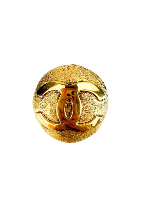 Chanel Gold Plated Vintage CC Brooch