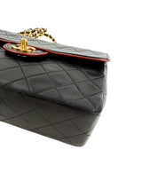 Chanel Vintage Single Flap Black Quilted Lambskin Handbag