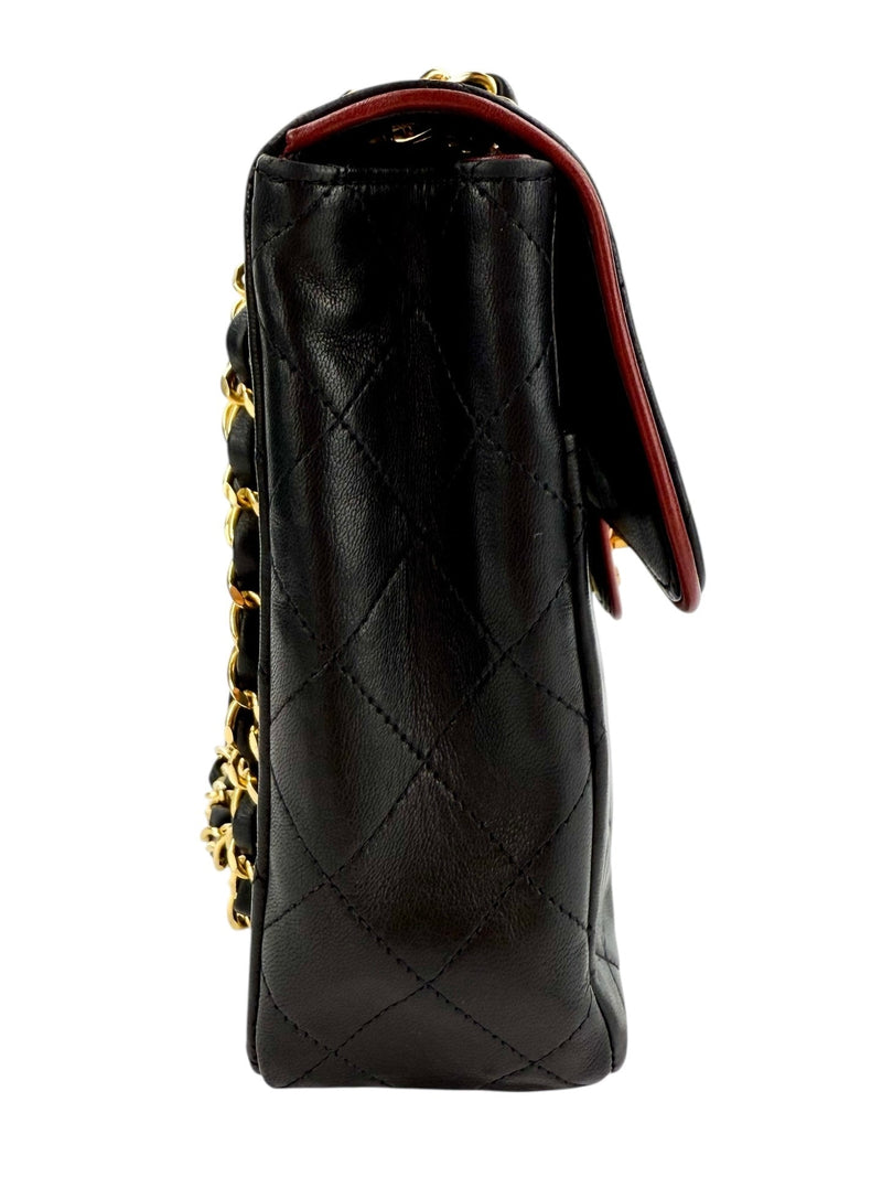 Chanel Vintage Single Flap Black Quilted Lambskin Handbag