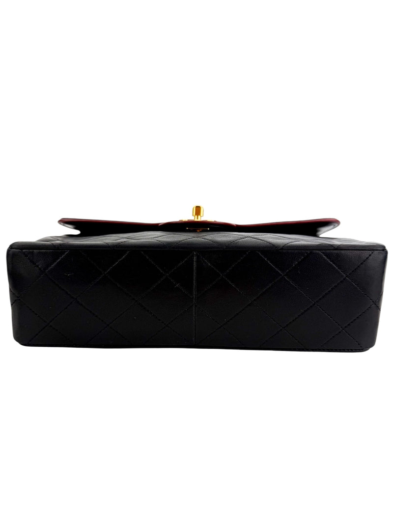 Chanel Vintage Single Flap Black Quilted Lambskin Handbag