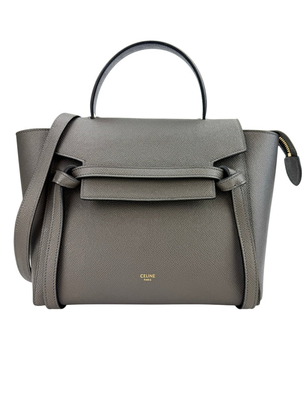 Celine Grained Calfskin Mini Belt Bag Grey