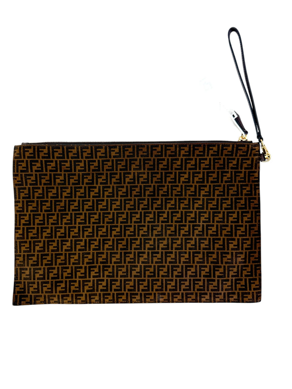Fendi Suede Vitello Micro FF Medium Flat Pouch