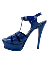 Saint Laurent Royal Blue Tribute Platform Heels Size 36.5