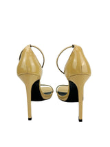Saint Laurent Beige Patent Amber Sandal Heels Size 36