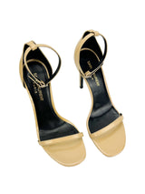 Saint Laurent Beige Patent Amber Sandal Heels Size 36