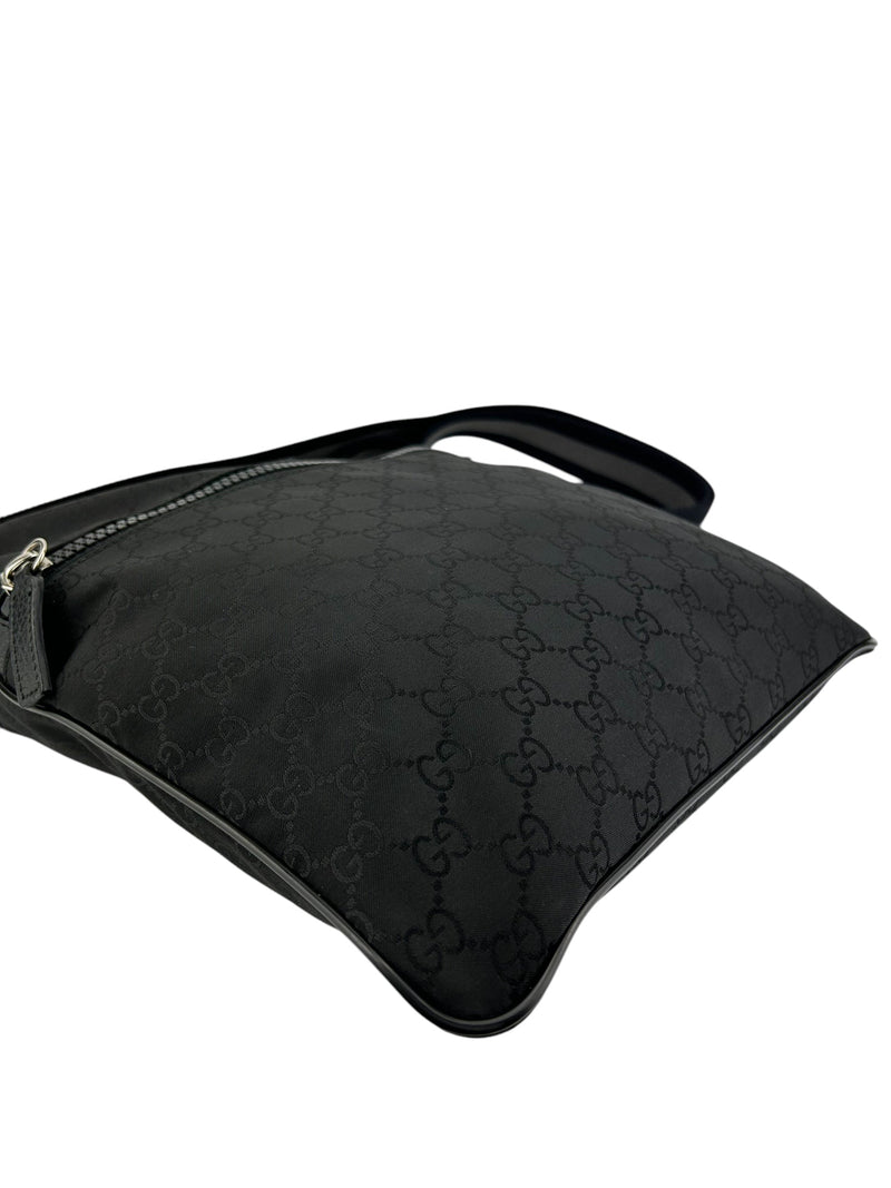 Gucci Black GG Nylon Messenger Bag