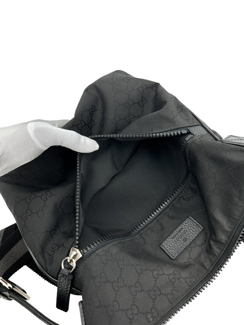 Gucci Black GG Nylon Messenger Bag