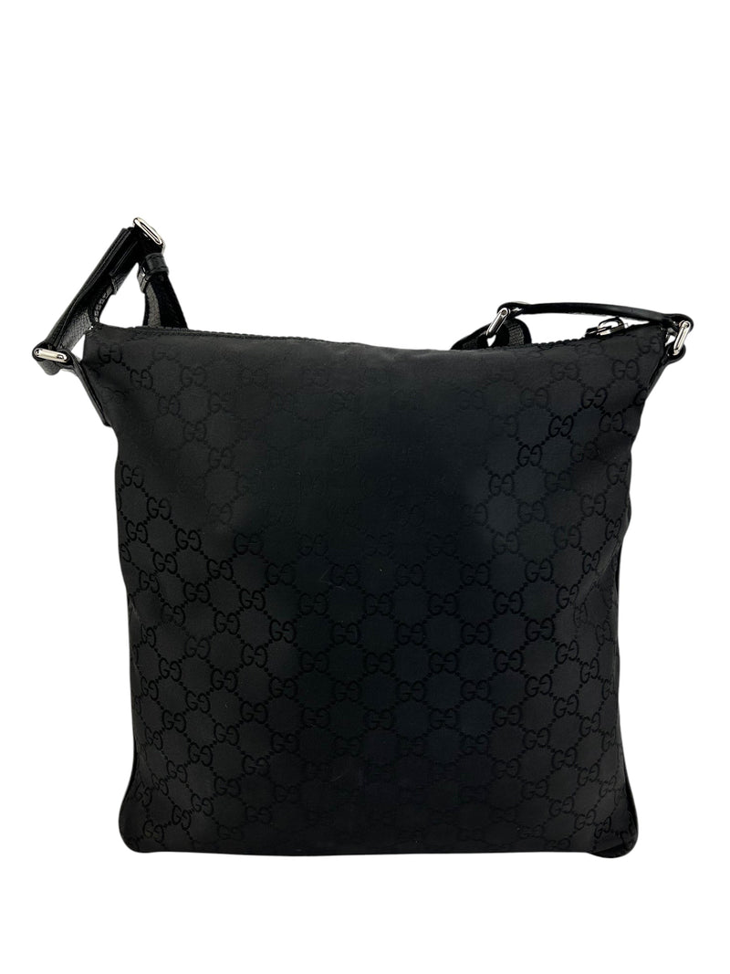 Gucci Black GG Nylon Messenger Bag