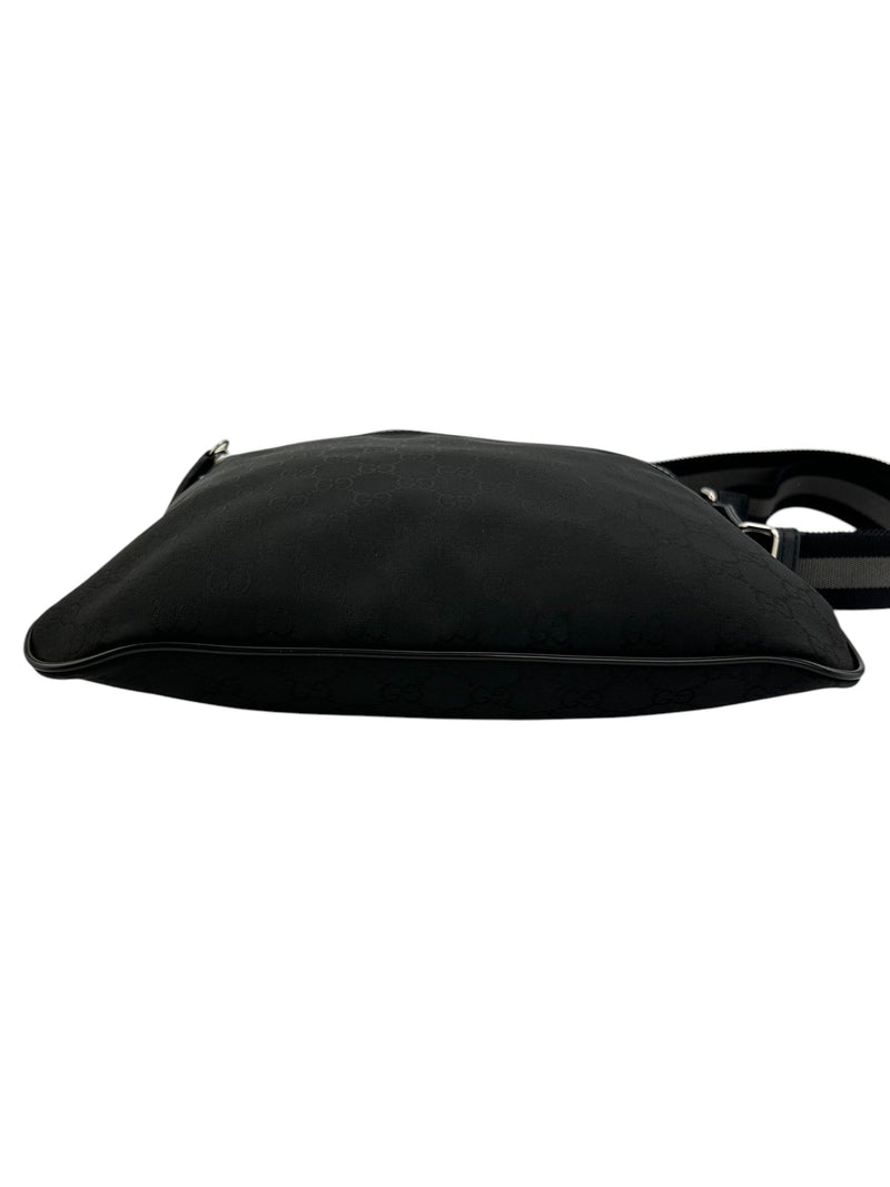 Gucci Black GG Nylon Messenger Bag
