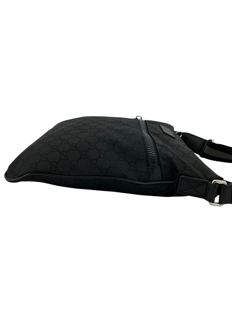 Gucci Black GG Nylon Messenger Bag