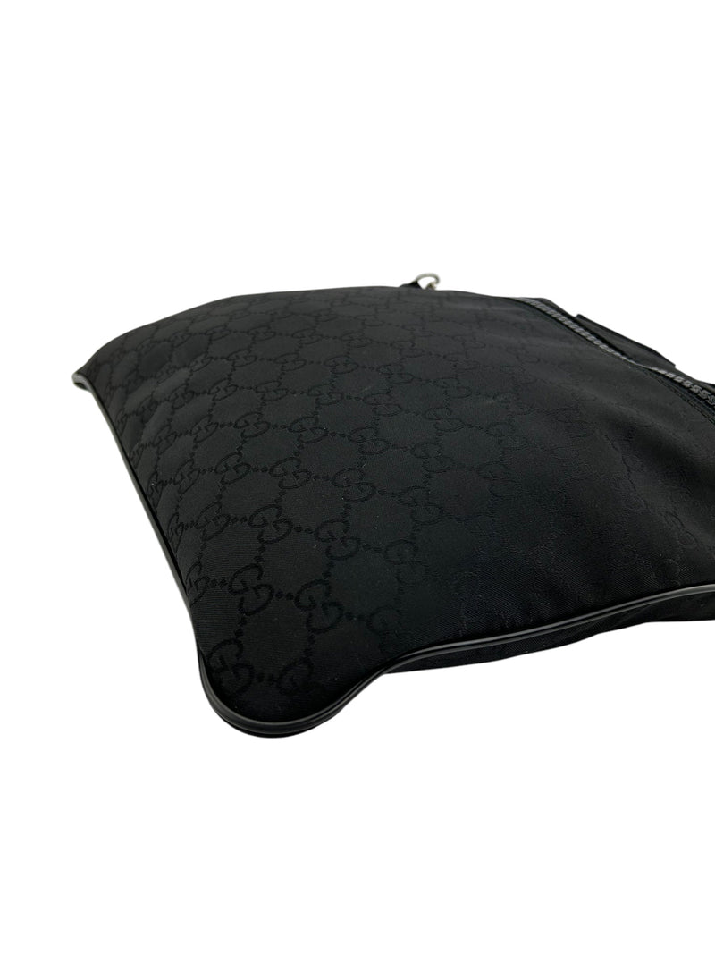 Gucci Black GG Nylon Messenger Bag