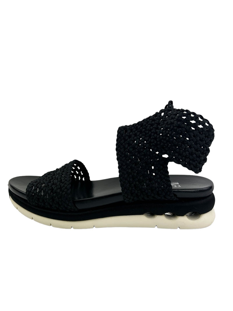 Salvatore Ferragamo Black Edam Braided Sandals Size 10 (FULL SET)
