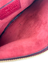 Valentino Red Grained Calfskin Fringe Clutch